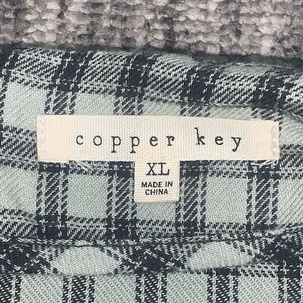 Copper Key Womens Size XL Wrap Skirt Green Black Plaid Side Tie Zip‎ Closure NWT